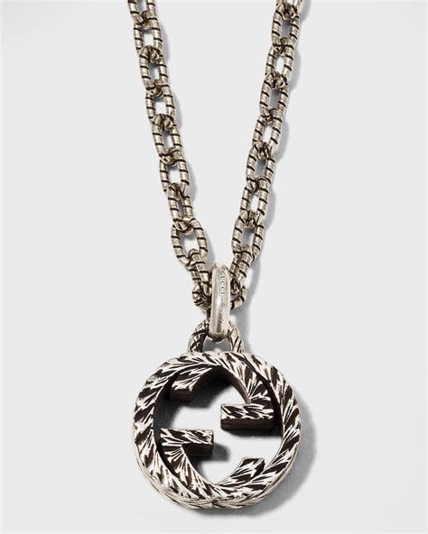 gucci single g sterling silver nexklace|gucci interlocking g pendant.